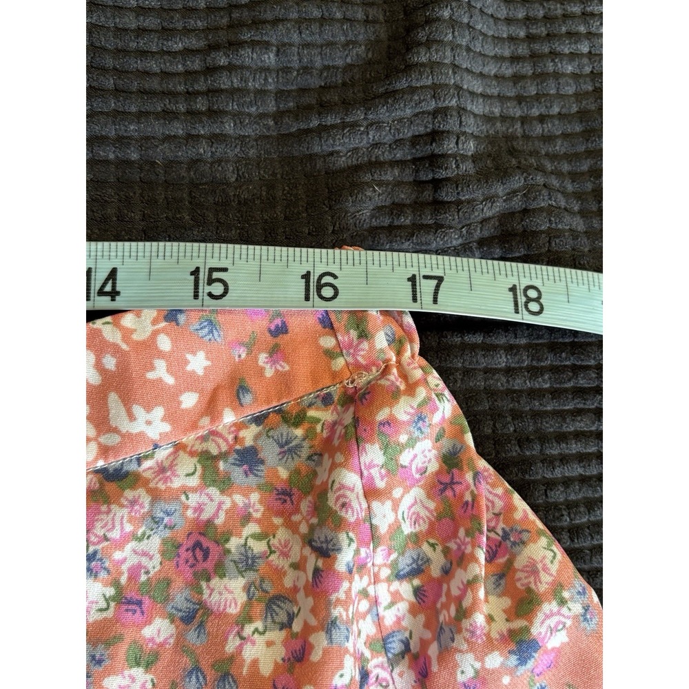 MODBE Floral Peach/White Chiffon Short Skirt Ruffle A-line‎ Size Large Elastic - Picture 5 of 6